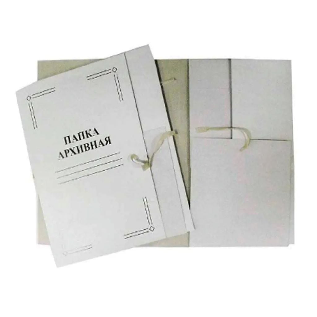 Папка архівна з картону на зав'язках 100арк па20 Україна