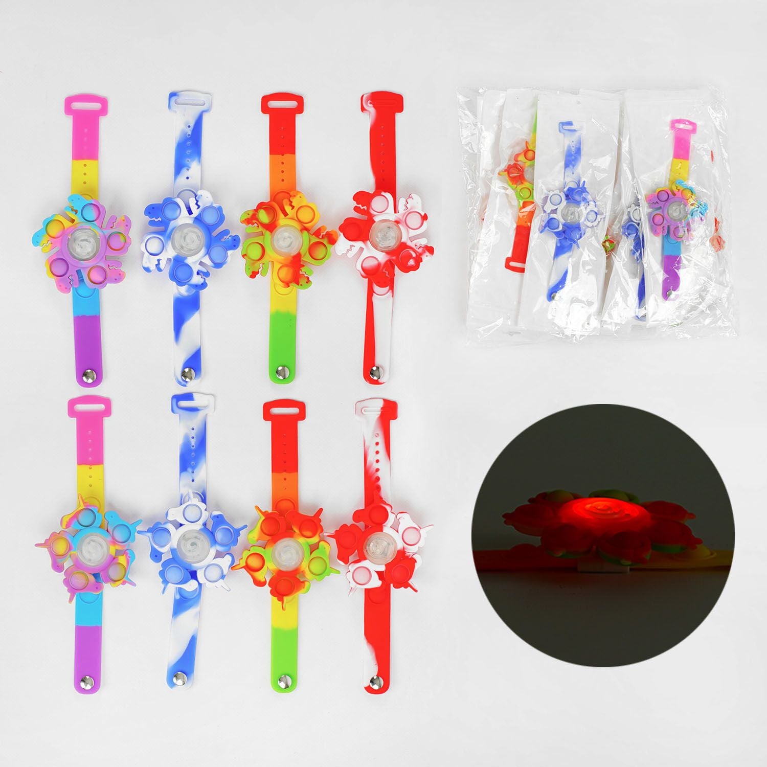Антисрес поп-іт-спінер підсвітка браслет на руку пакет C56316 К