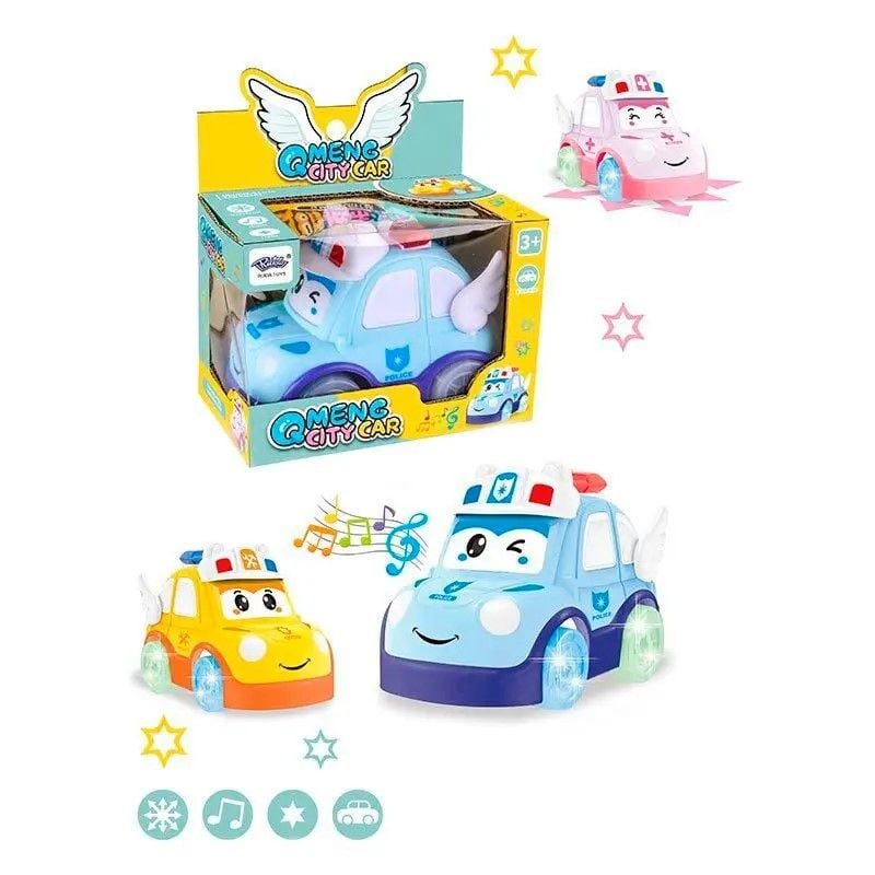 Машинка музична для малюків 3 кольори світло звук на батар у коробці 14*9*15см 777-149 Китай