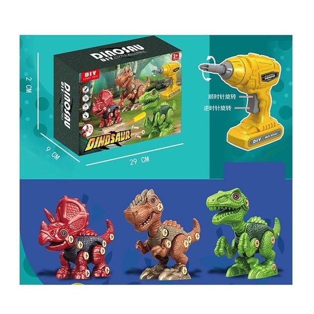 З викруткою+дріль 3 Динозаври коробка 29*21*9см BHX799-29 Китай