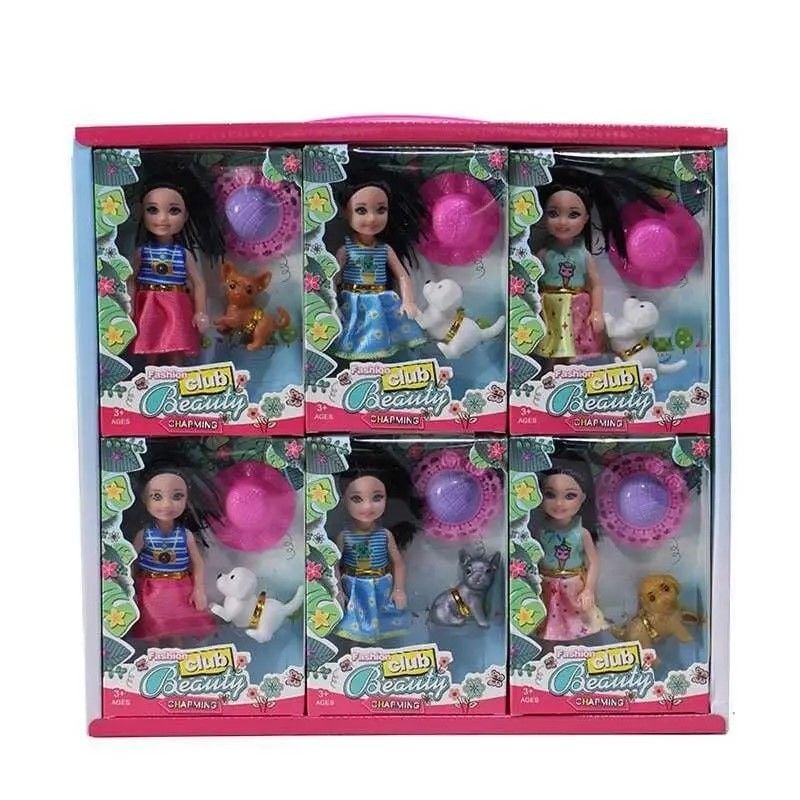 Лялька Beauty з собачкою капелюхом у коробці 15*11*2.5см 999LSB Китай