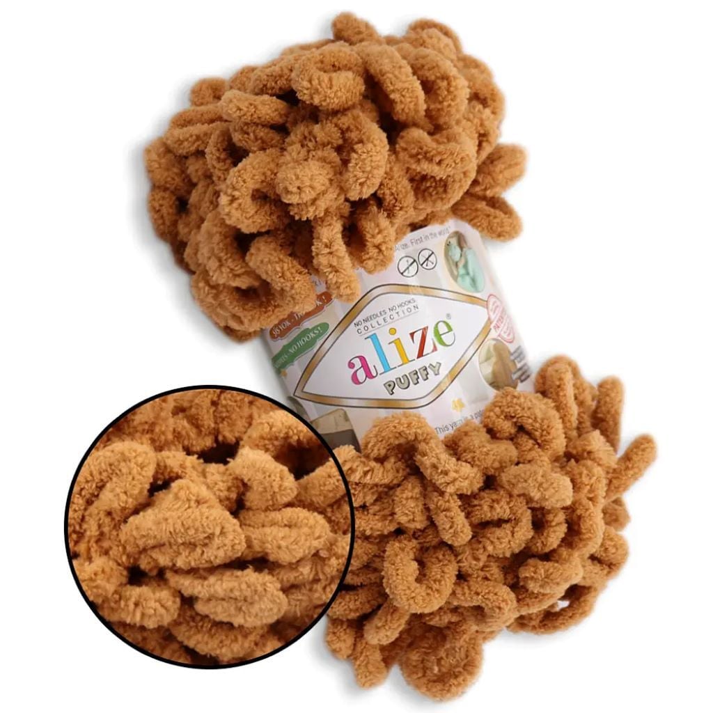 Пряжа Alize Puffy 100г 9м верблюжий №179 мікрополіестр 100% 851540 Туречинна
