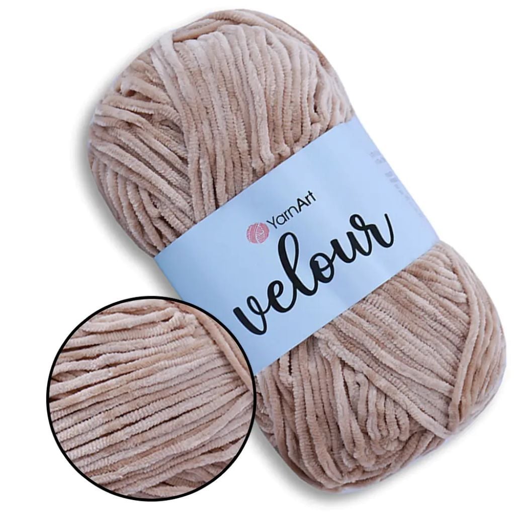 Пряжа YarnArt 100гр велюр світлий беж колір843 100% мікрополієстр 843 Туречинна