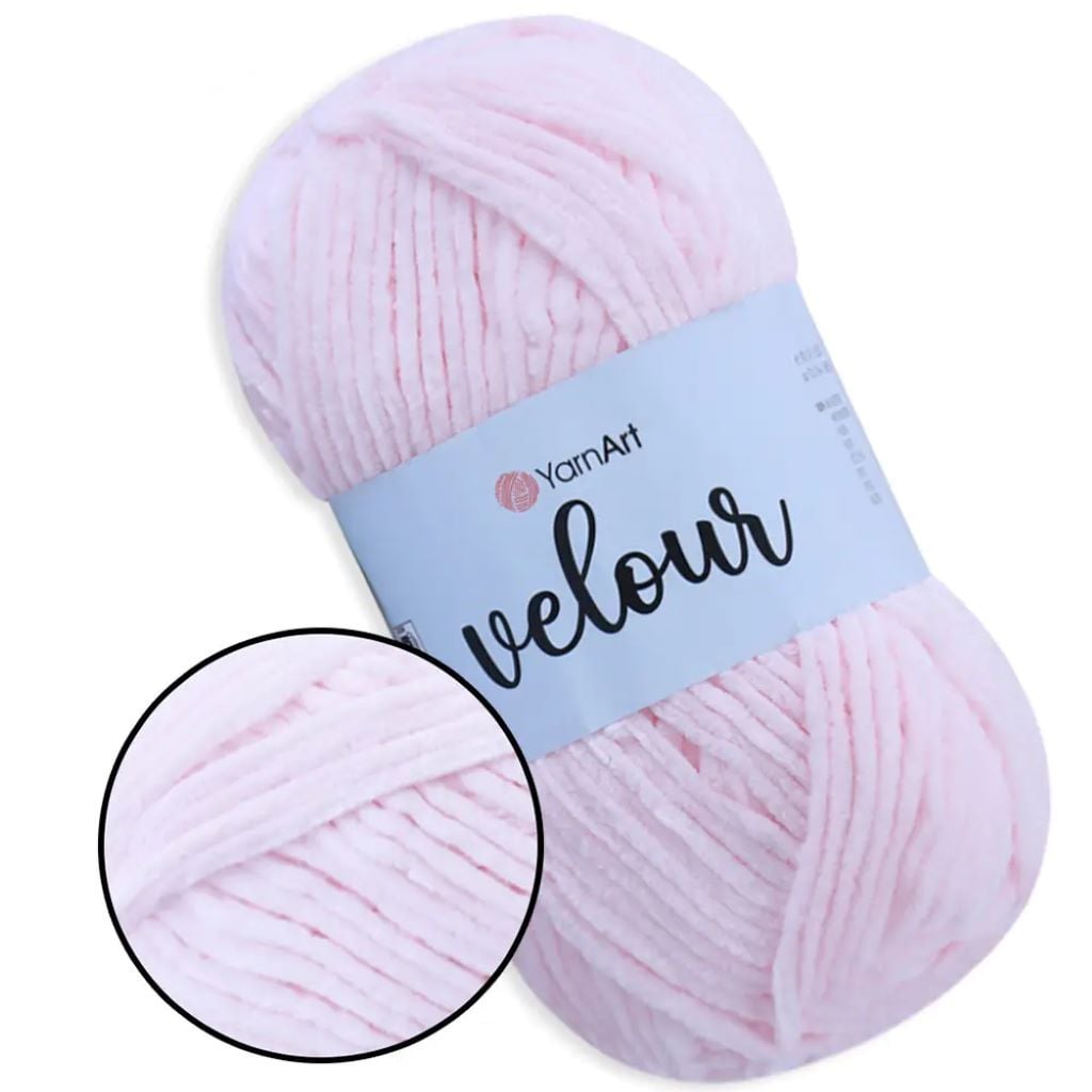 Пряжа YarnArt Velour 100г велюр світло-рожевий №866 100% мікрополієстр 285 Туречинна