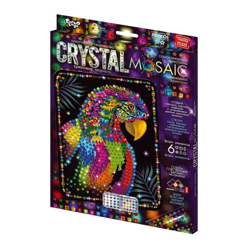 Блискуча мозаїка Crystal Mosaic Папуга у коробці CRM-02-06 Danko toys