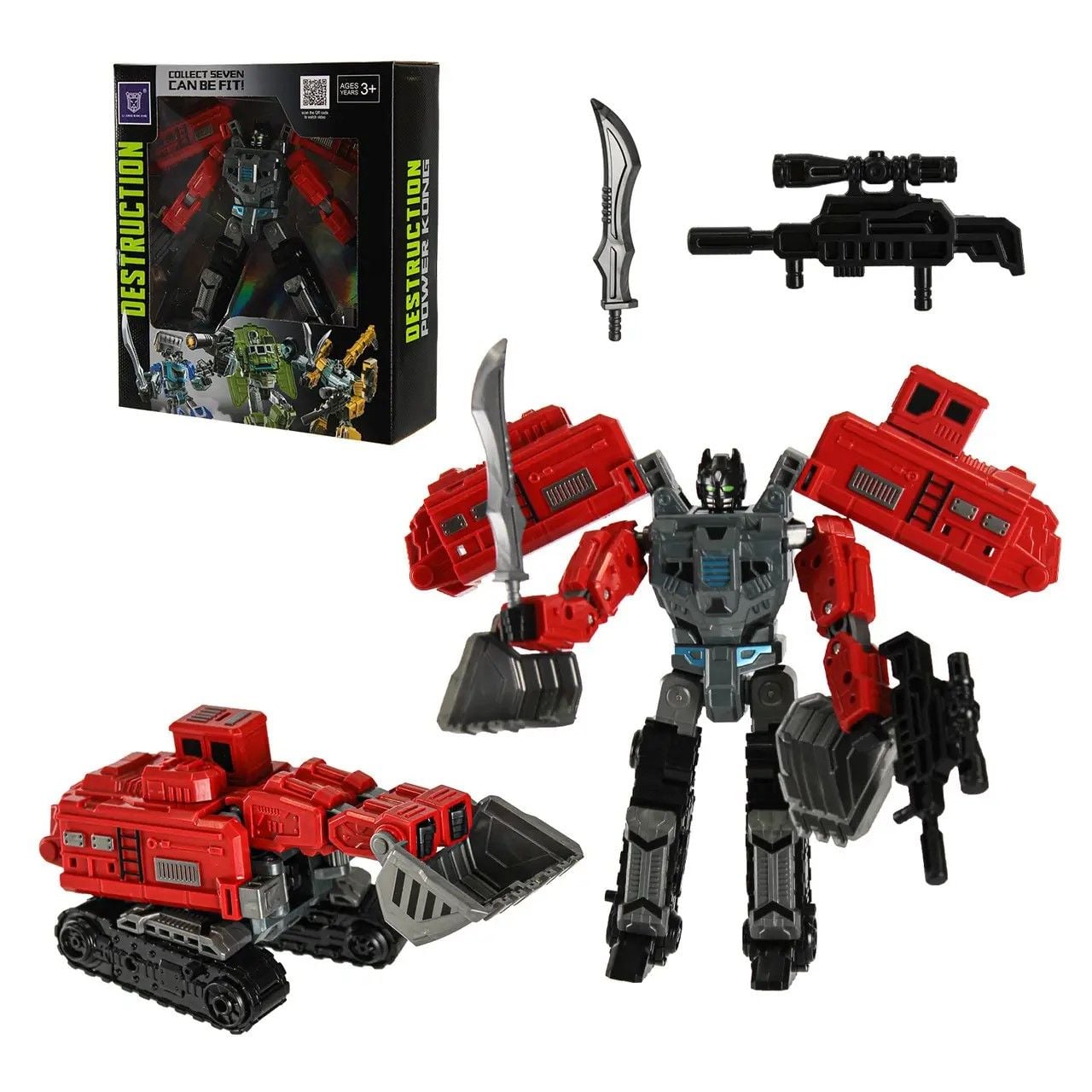 Трансформер  спецтехніка Вантажівка висота 19см у коробці  23*26*8см LJ1672G Китай