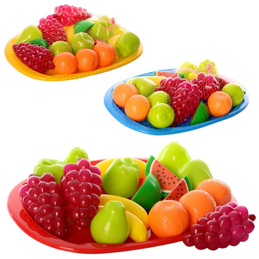 Овочі та фрукти пластикові на таці в сітці 379в2 оріон