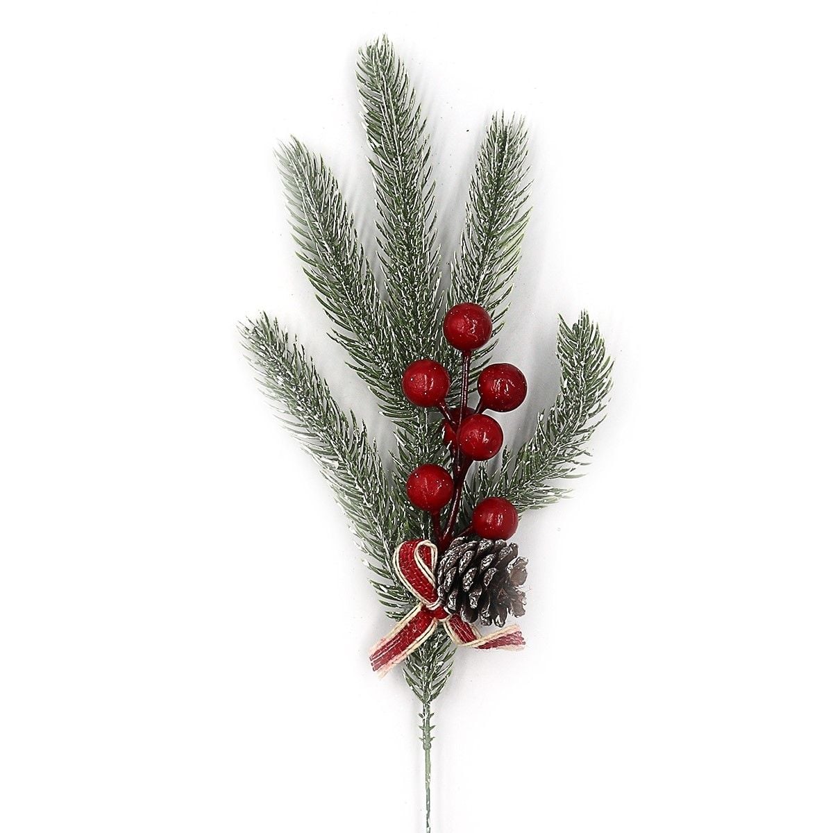 Ялинкова гілка  ягоди шишка бантик заснженаі 25см 6527-P1-11 Josefotten