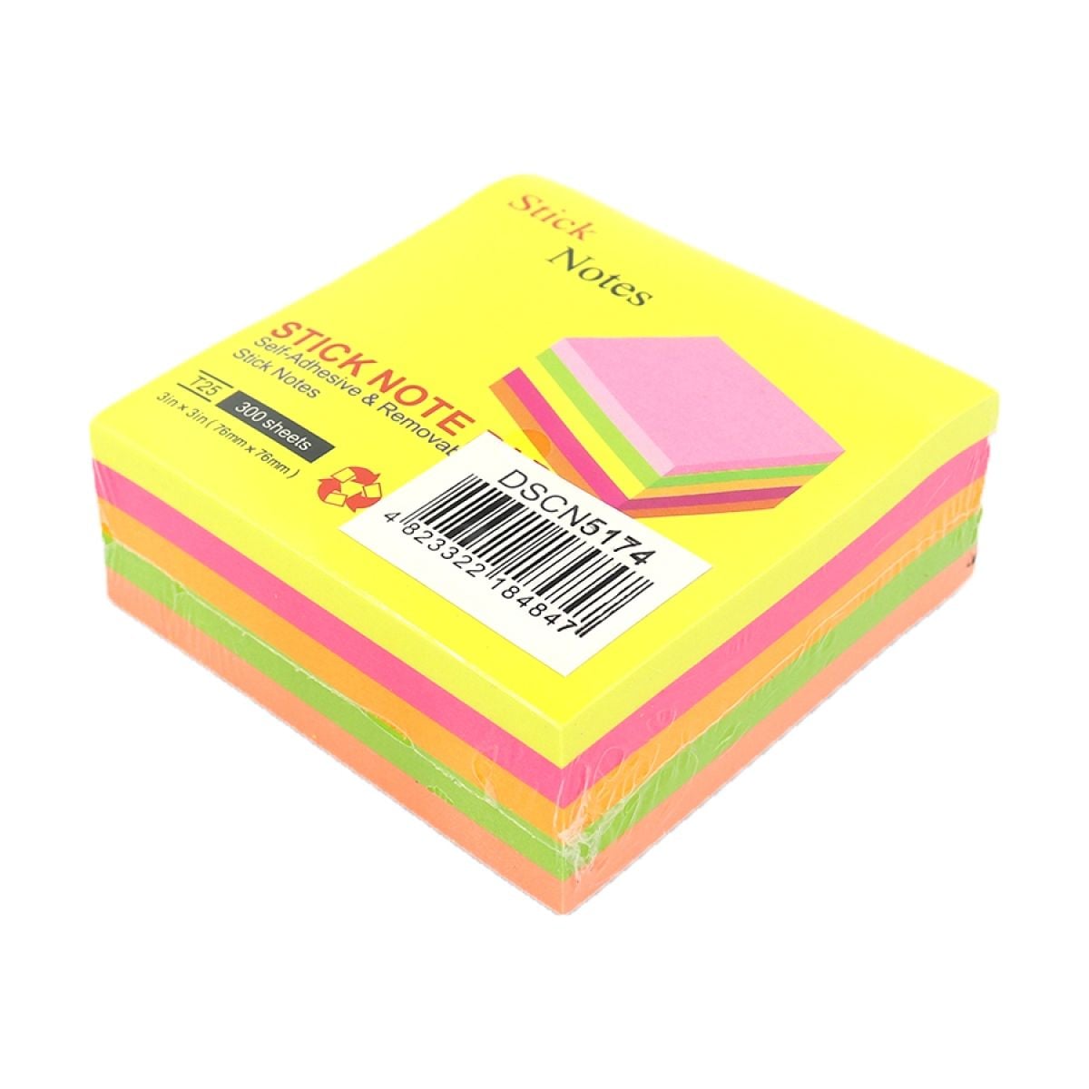 Папір клейовий  Неон 5кол 300шт 7.6*7.6см  DSCN5174 Китай