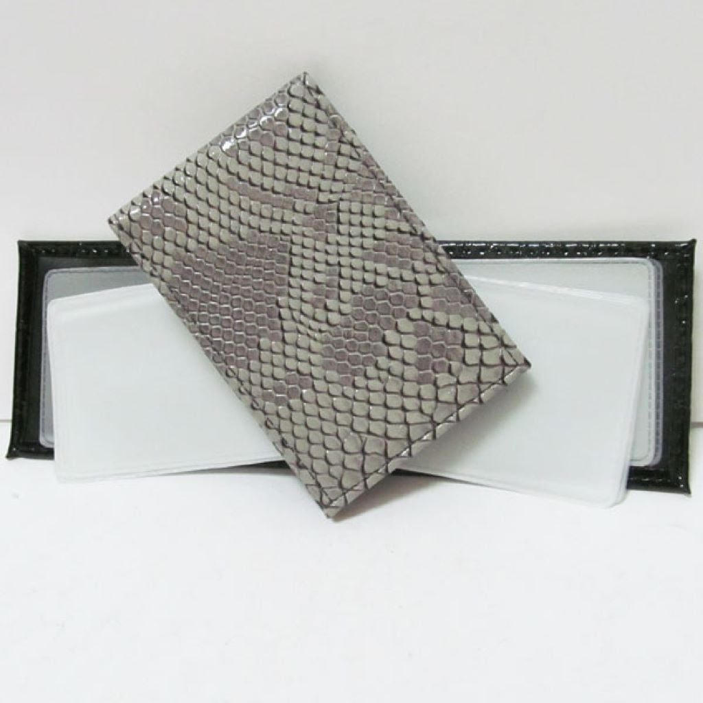 Візитниця дисконт горизонтальна 16 карток змія сіра 11*7,5 см V-5805-6 Josefotten
