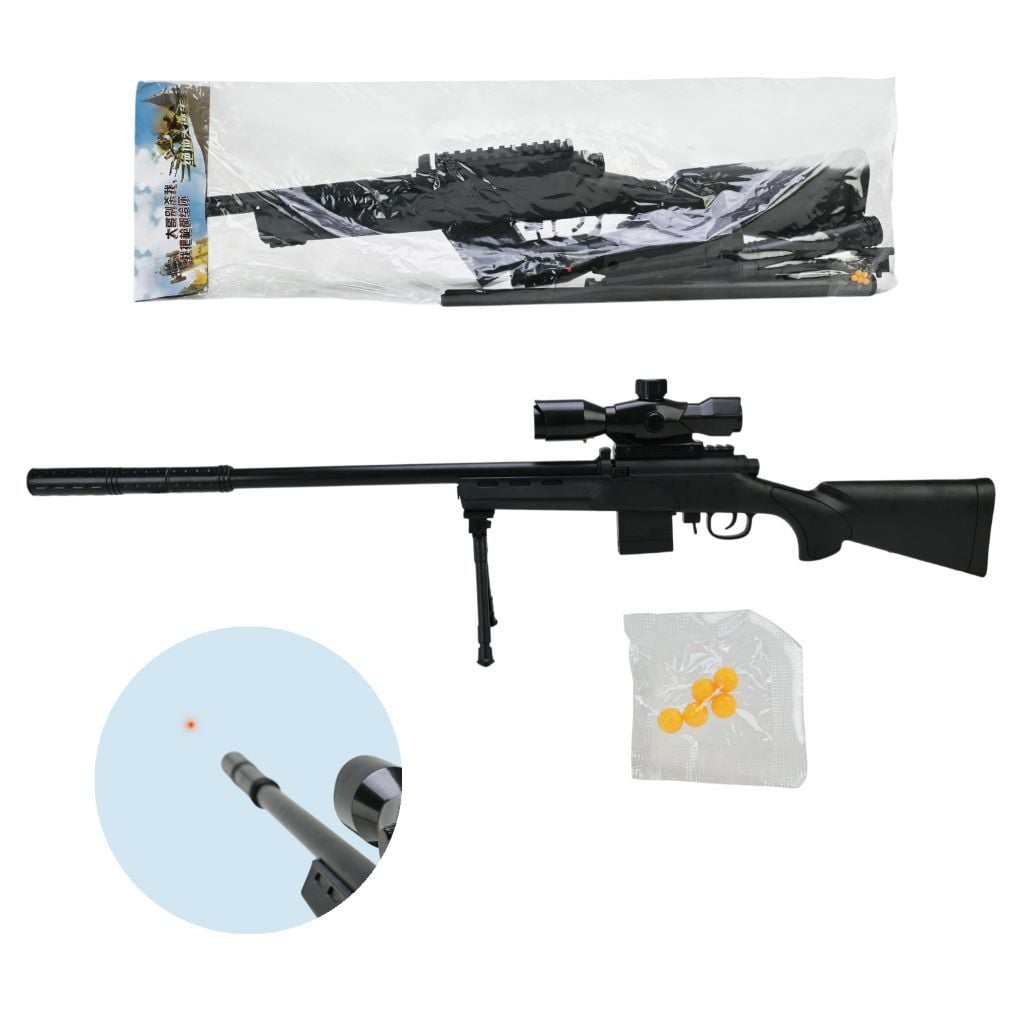 Снайперська гвинтівка пневматична кульки 6мм з лазером пакет 85см				  M66-1 Китай