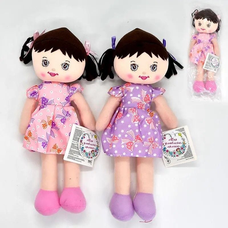 Лялька м'конабивна 30cм в сукні пакет SEL-0012 Китай