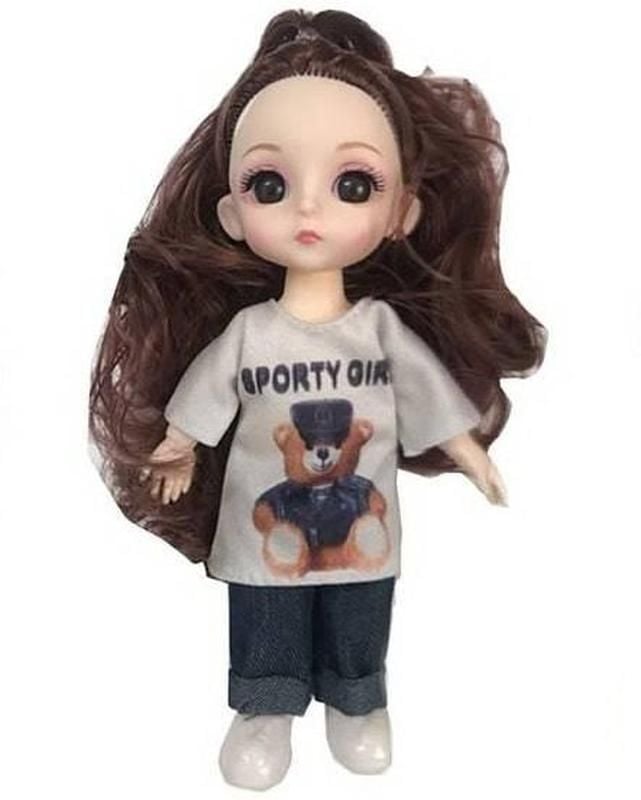 Лялька в стильному одязі 14 см пакет 3396-102/3/4 Китай