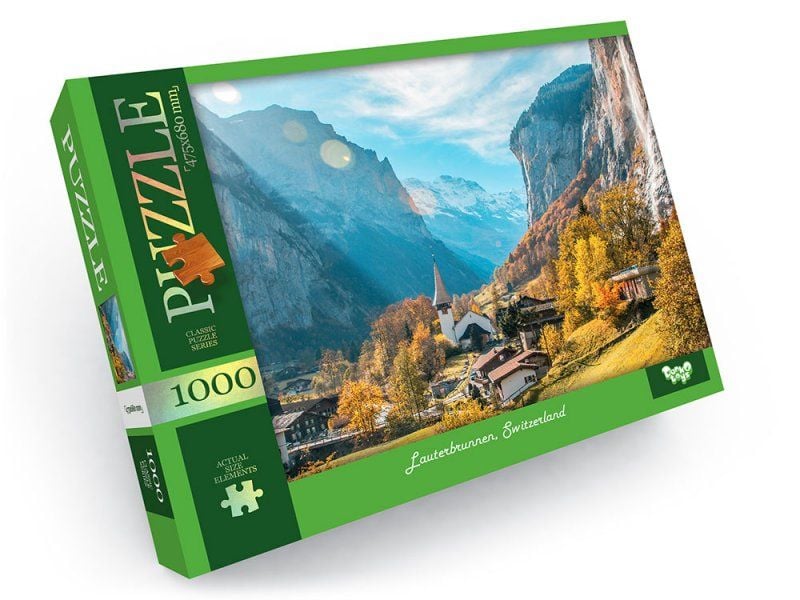 Пазли 1000д Jauterbrunnen Switzerland 475*680 коробка 37*28*4см C1000-12-07 danko toys
