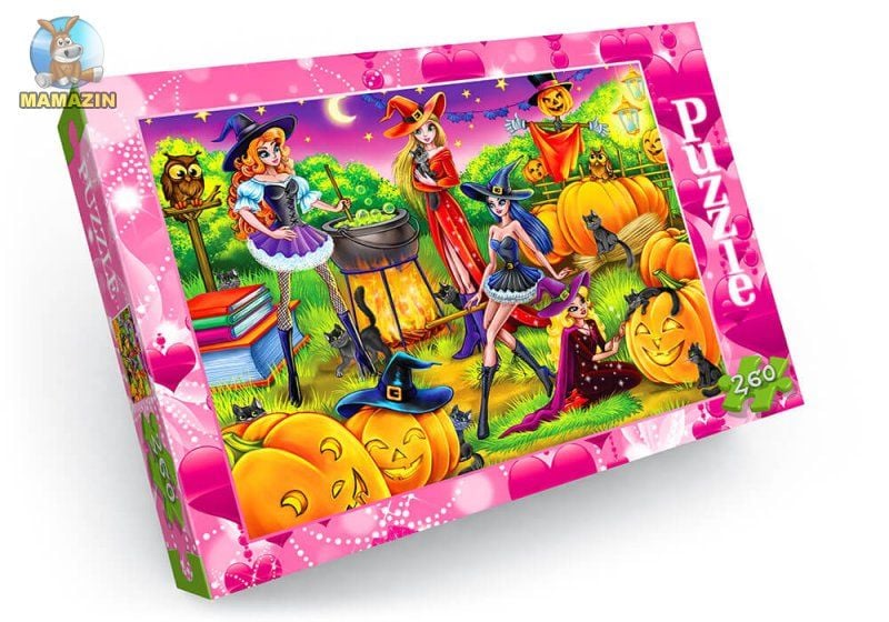 Пазли 260 ел  герої мульт Хелоувін Відьми коробка C260-12-05 danko toys