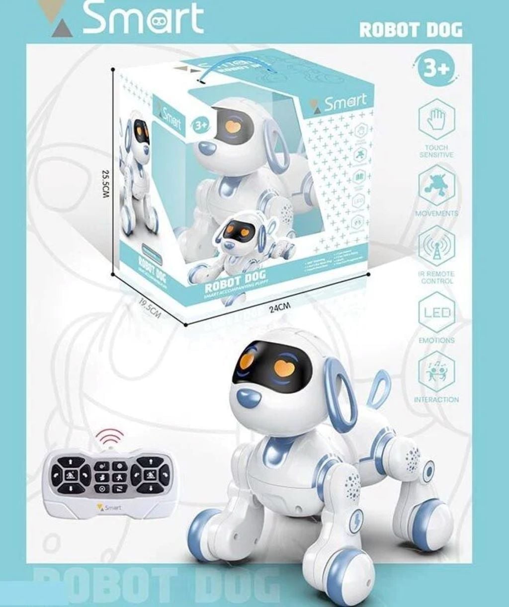 Собака на р/к акум рух звук сітло у коробці 25*20*24см 6601 Smart