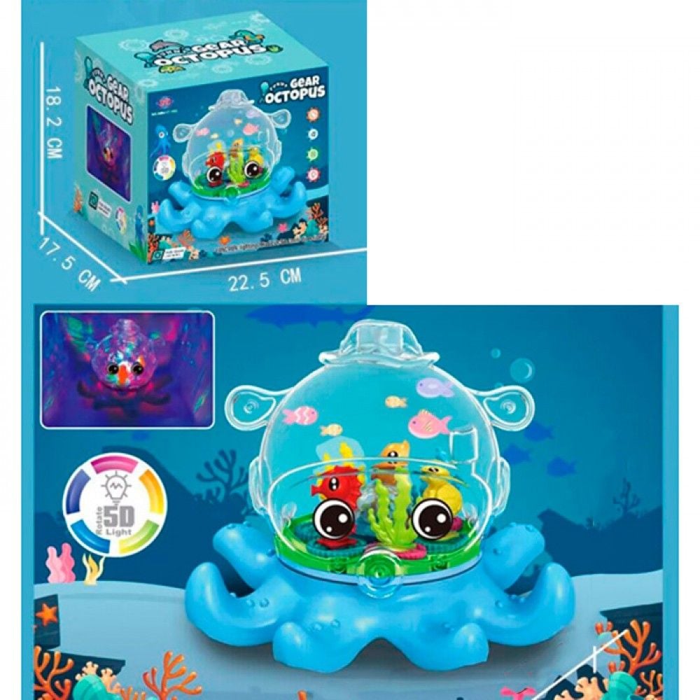 Восьминіг муз на бат рух звук світло коробка 22*17*18см NR617-152 Китай