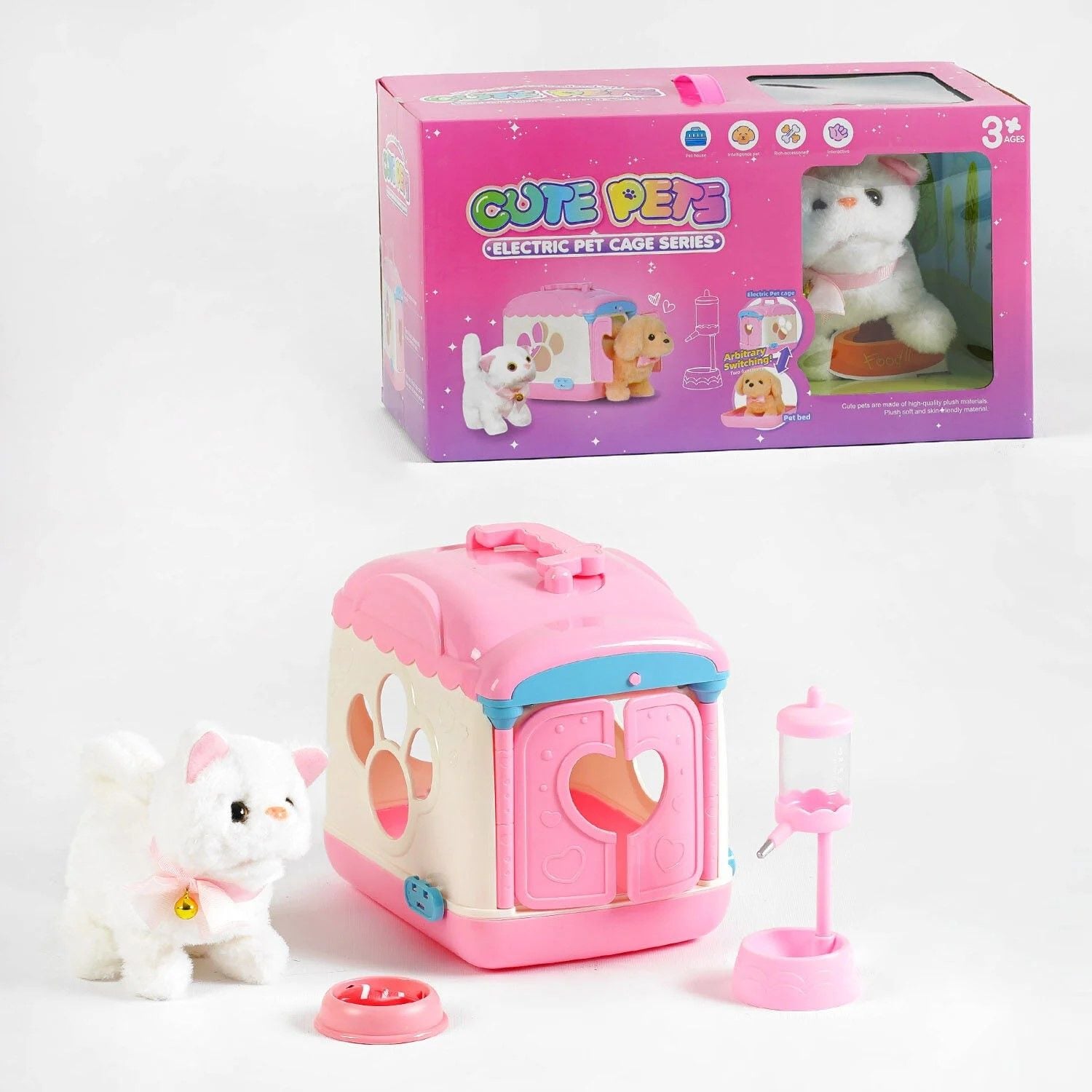 Кошеня Cute  Pets на бат ходить нявкає переноска поїлка коробка 41*22*20см 933-71E Китай