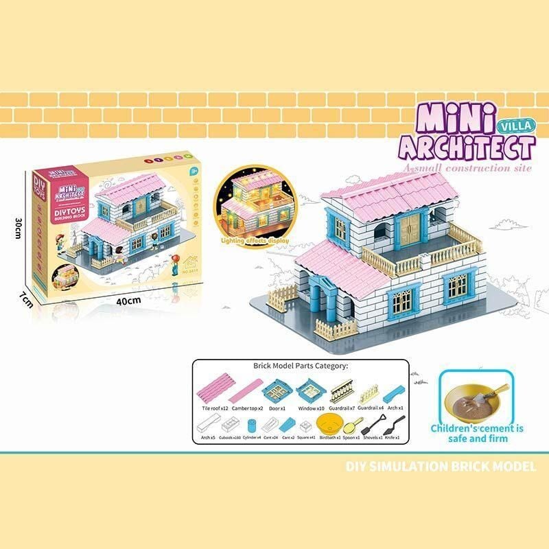 Конструктор 301д Міні архітектор цегла цемент фігурки гірлянда коробка 8819 DIY TOYS
