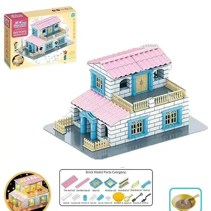 Конструктор 301д Міні архітектор цегла цемент фігурки гірлянда коробка 8819 DIY TOYS