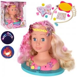 Лялька  голова для зачісок та макіяжу світло аксесуари коробка 34*27*19 YL888D Китай