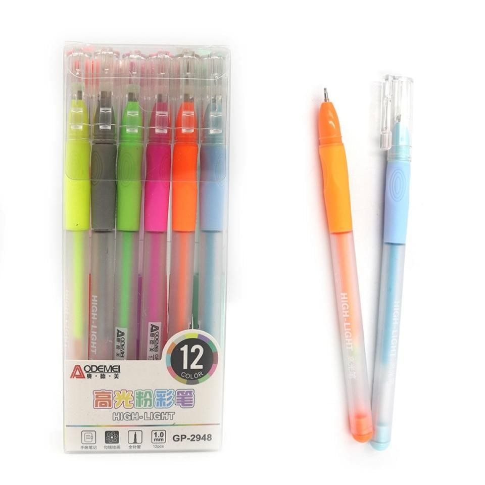 Ручка 1мм гелева Highlight mix мікс кольорів GP-2948 Aodemei