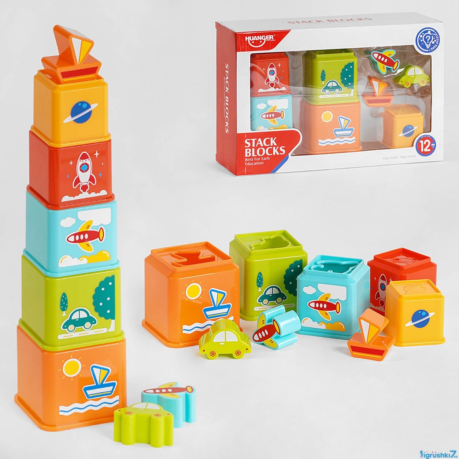 Пірамідка-сортер в коробці 34*21*9см HE0225 Китай