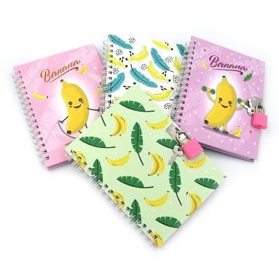 Блокнот на спіралі з замочком Banana" 11*15см mix 64950 Китай