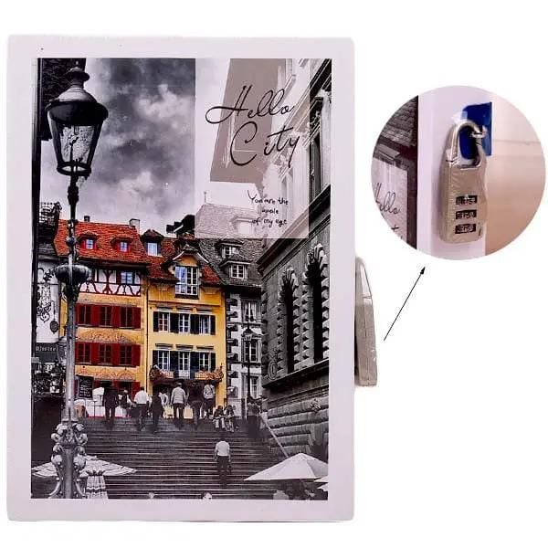 Блокнот у коробці на замочку ""Hello City"" 32K, 20,5 * 14,5 см  4066DSCN Китай