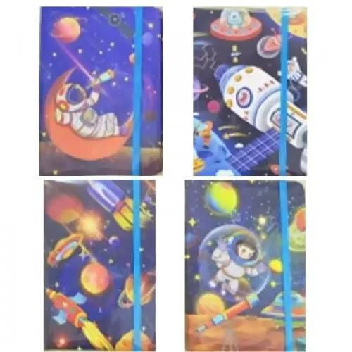 Блокнот на гумці Космос 10,5*14,5см mix   BD64946 Josefotten