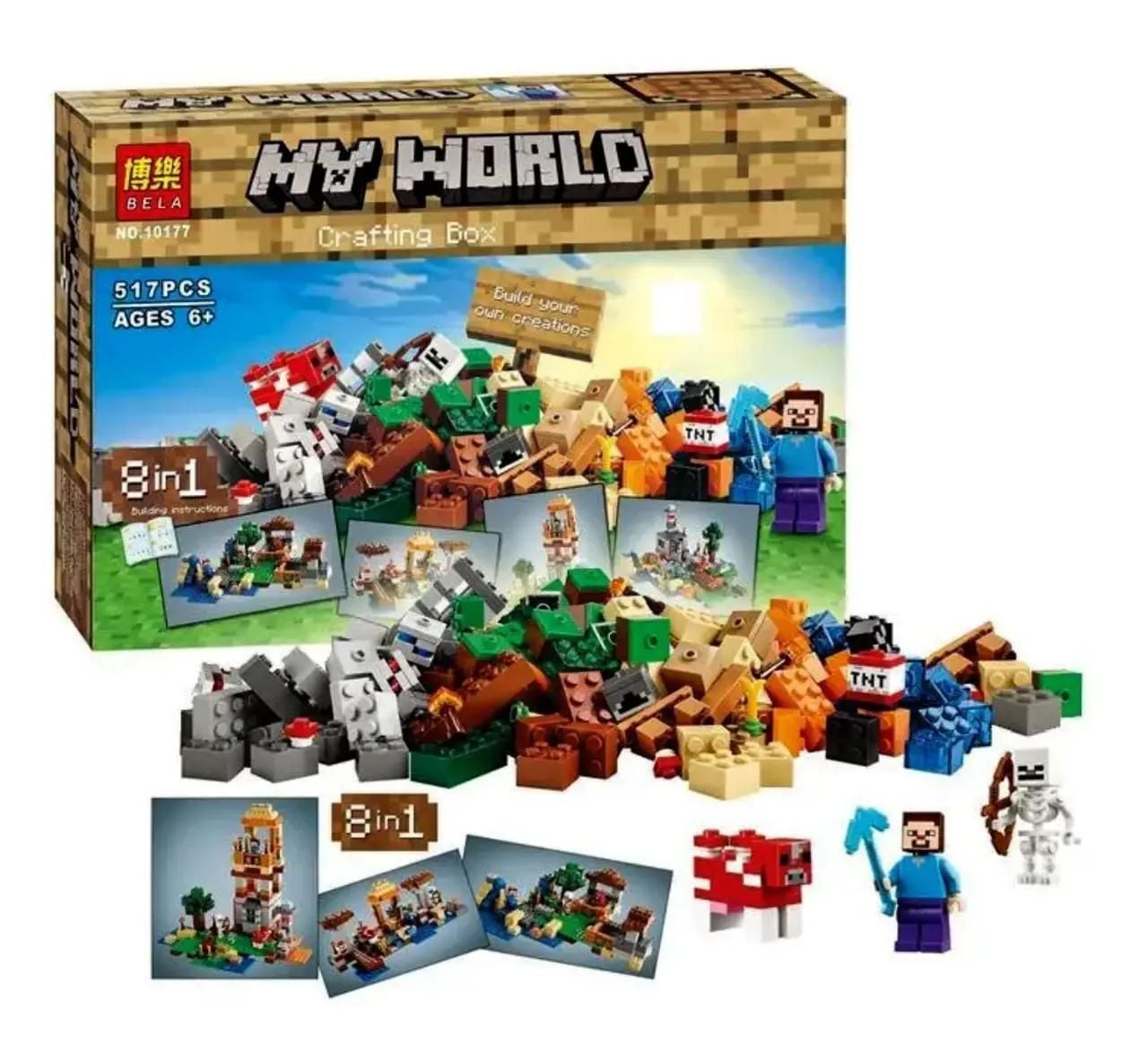Конструктор 517д  майнкрафт в коробці 10177 bela