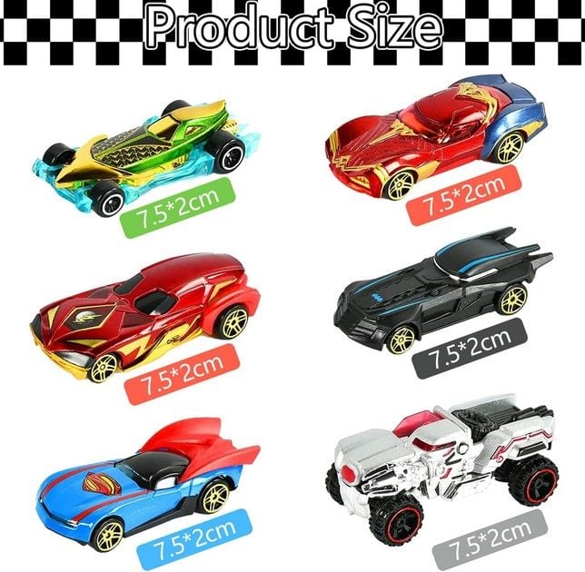 Машина  супер героя мет набір 6шт коробка 29*12*3,5см 627-6B Китай