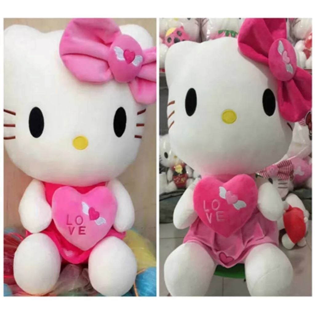 М'яка іграшка Кітті з серцем 45см у сукні плюш				 M16196 Китай