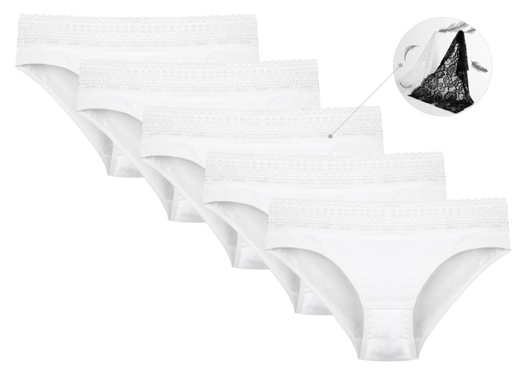 Труси для дівчинки плавками трикотаж з мереживом білі 514334 Donella 12-13р