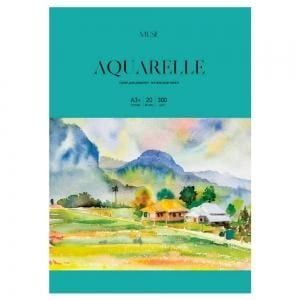 Папір для акварелі А3 300г/м² 20арк Aguarelle MUSE в папці PD-A3-073 Школярик
