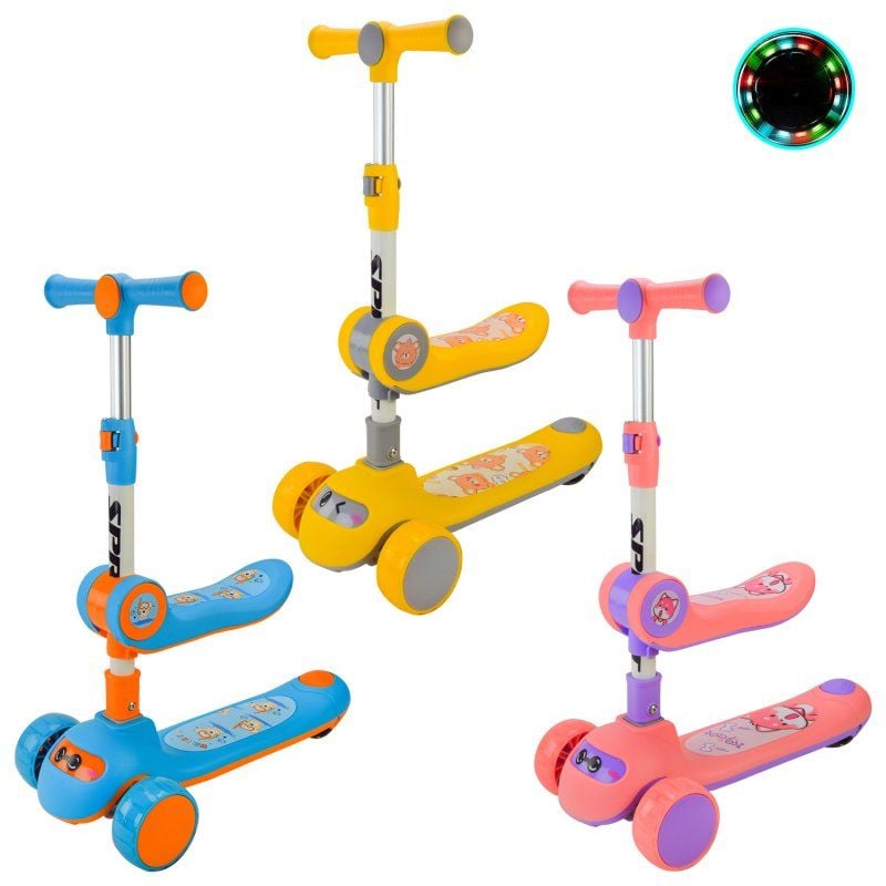 Самокат 3в1 Scooter 3-х колісний два  спереду одне з заду сидіння коробка SC2422 Китай