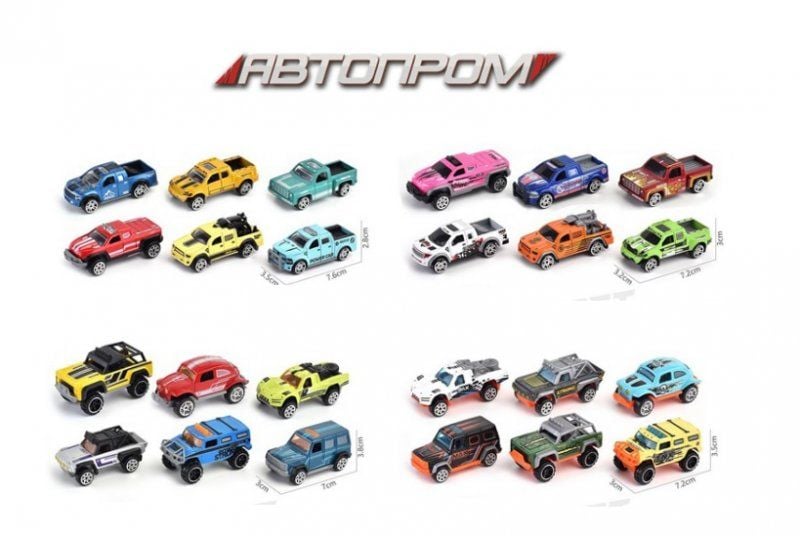 Машина метал 1:64 мікс планшет 15,5*11,5*4см AP74103ABCD Автопром