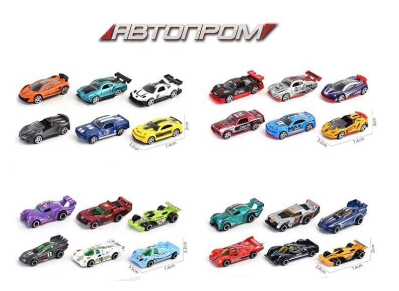 Машина метал 1:64 мікс планшет 15,5*11,5*4см AP74102ABCD Автопром