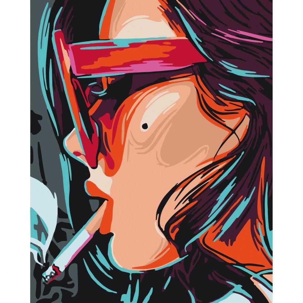 Картина по номерах 40*50см Зухвала дівчина фарби пензлики в термоплівці 10291-AC Art Craft