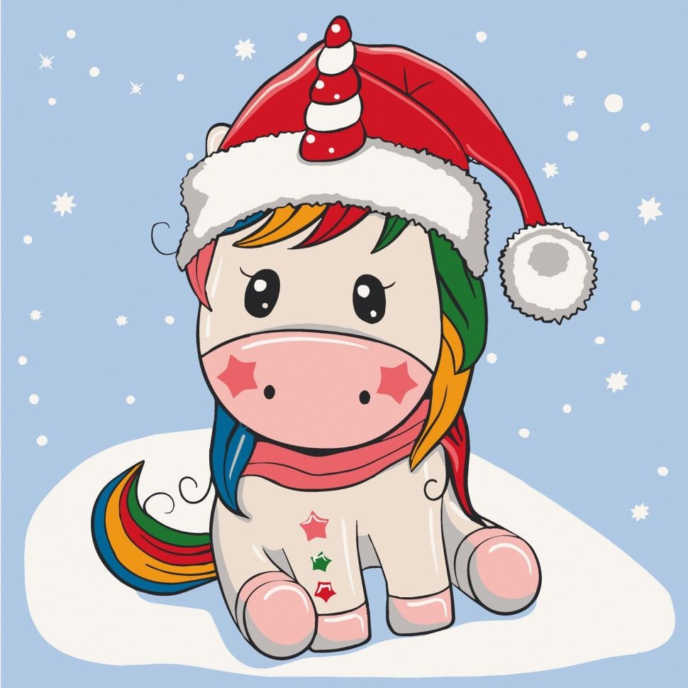 Розфарбовка 30*30см Єдиноріжка в капелюсі на підрамнику фарби пензлики в термоплівці 15555-AC Art Craft