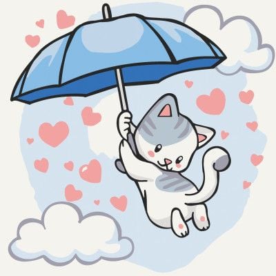 Розфарбовка 30*30см Котик літає фарби пензлики у термоплівці 15567-AC Art Craft