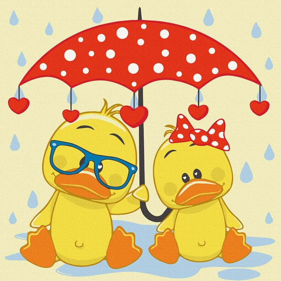 Картина по номерах 25*30см фарби пензлики Каченята під парасолькою 15544-AC Art Craft