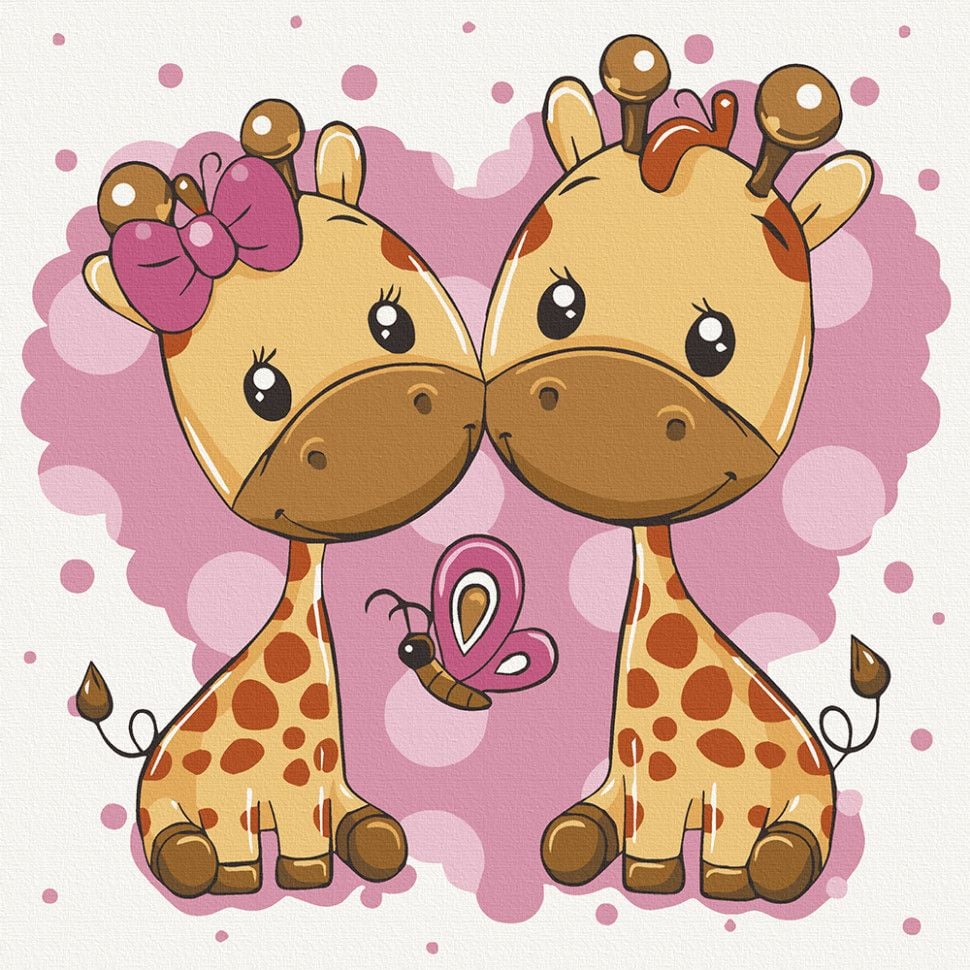 Розфарбовка 30*30см Жирафики на підрамнику фарби пензли в термоплівці 15542-AC Art Craft