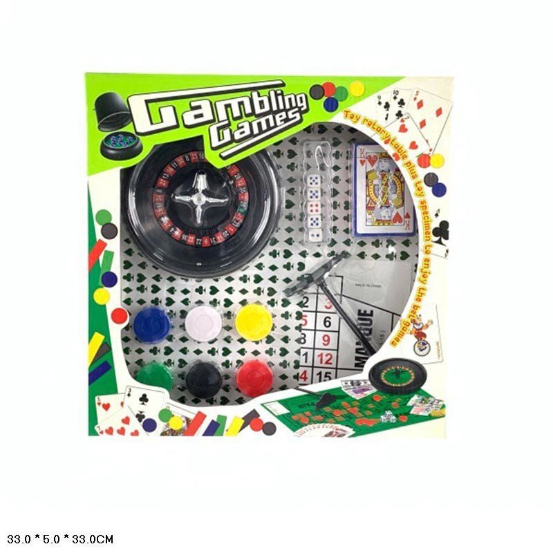 Гра Казіно рулетка карти фішки кості коробка 33*33*5см 6019D Китай