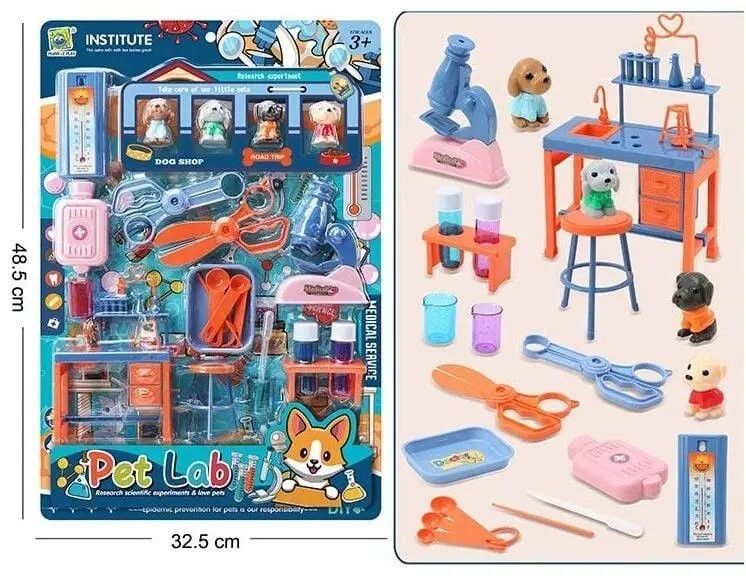 Набір Ветерінара 4 улюбленця 18аксеуарів на планшеті 48*32см 666-434 Китай