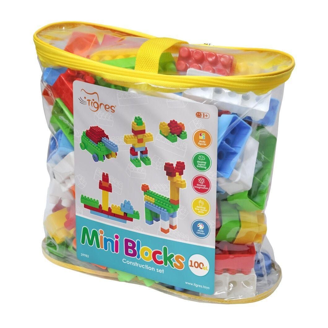 Конструктор 100ел "Mini Blocks" в сумці на блискавці крупний 39982 Тігрес