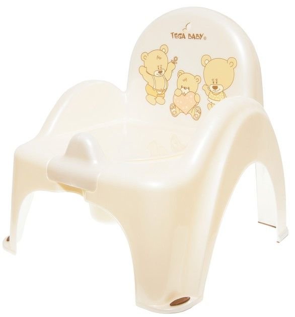 Горщик-стілець Ведмедики біла перлина пластик MS-012-118 TEGA  BABY