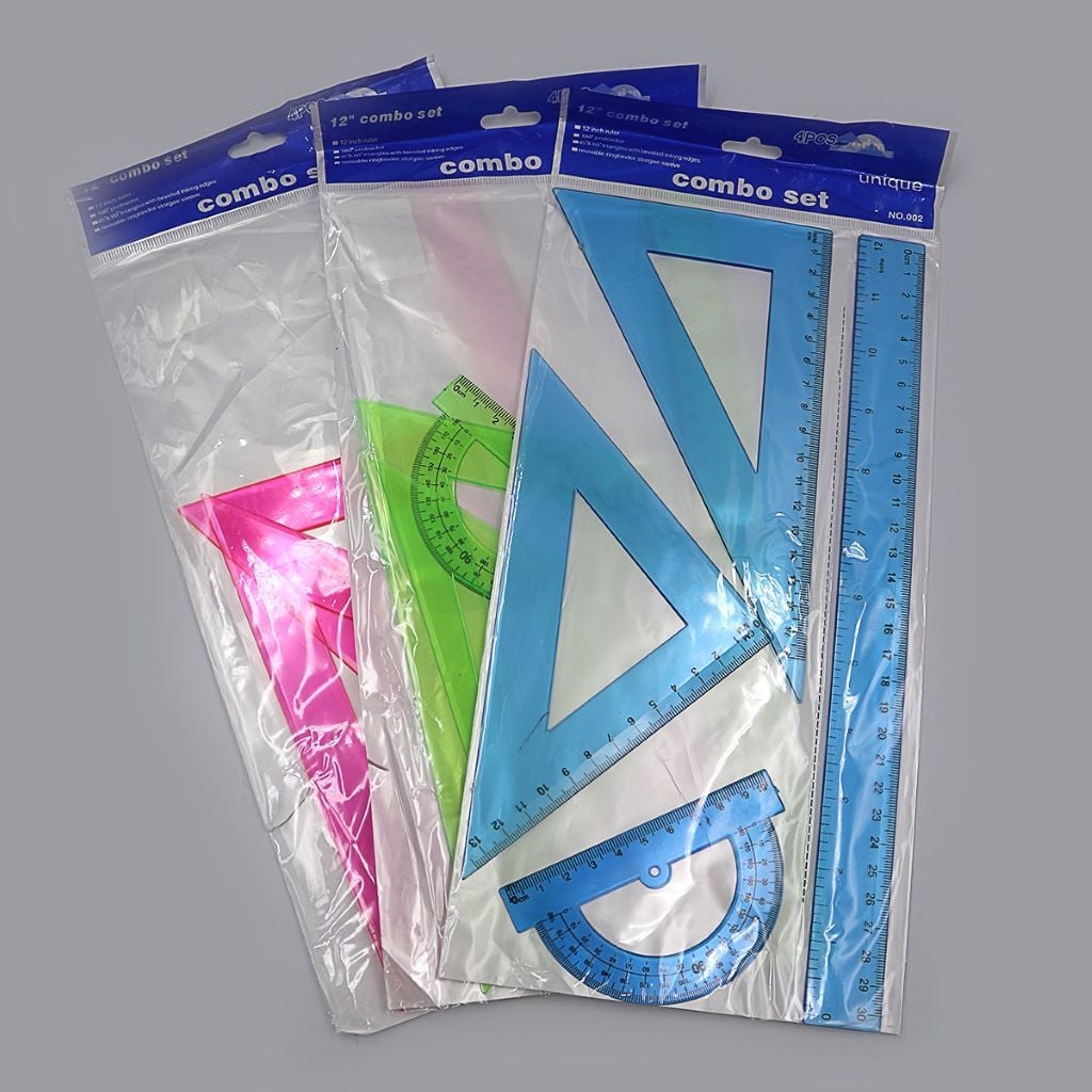 Лінійки 4пред набір лінійка 30см транспортир 2 трикутники у пакеті DSCN1630 Josefotten