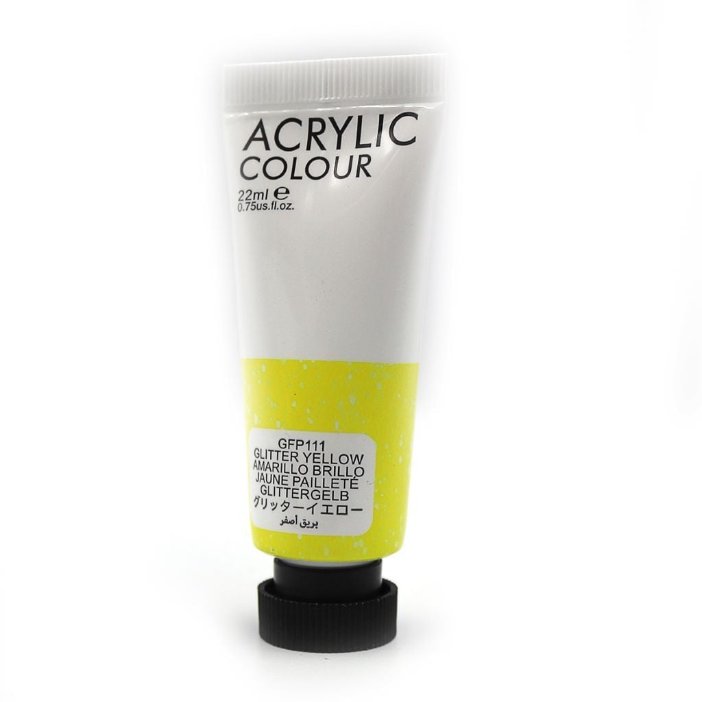 Фарба акрілова 22мл глітер Yellow жовта в тубі GFP111 ART Rangers