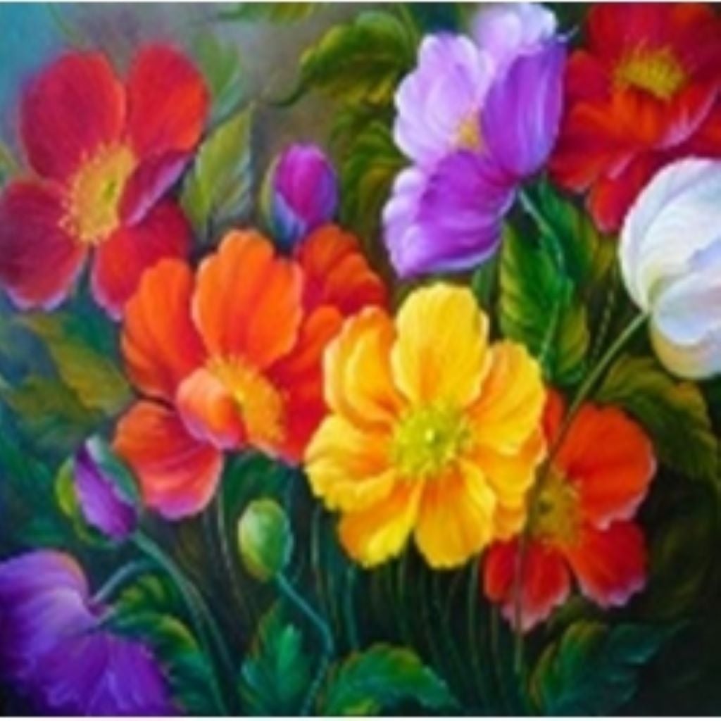 Алмазна мозаїка 40*50 см Квіти на підрамнику у коробці GLE71081 Josefotten